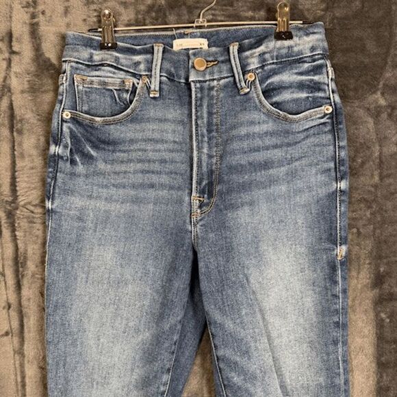 Good American Good Legs Stovepipe Jeans Medium Whisker Wash Size 4 - Picture 4 of 14